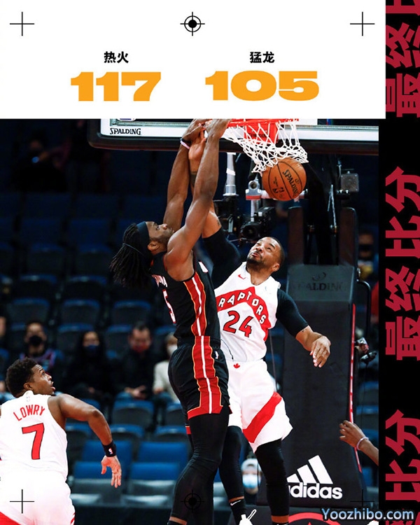 <a href=/lanqiuzhijia/heat/ target=_blank class=infotextkey>热火</a>以117-105击败了<a href=/lanqiuzhijia/raptors/ target=_blank class=infotextkey>猛龙</a>